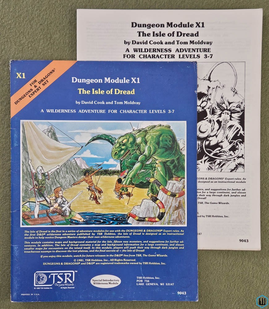 The Isle of Dread (Dungeons and Dragons Module X1) Original 1981