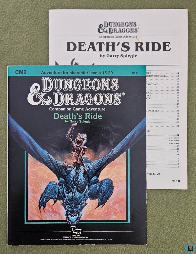 Death's Ride (Dungeons & Dragons module CM2) Original 1984 edition TSR 9118