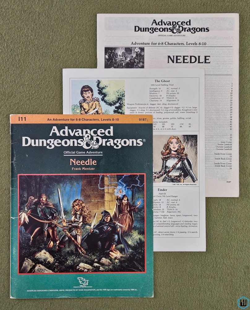 Needle (Advanced Dungeons Dragons Module I11) Complete Original 1987 TSR 9187