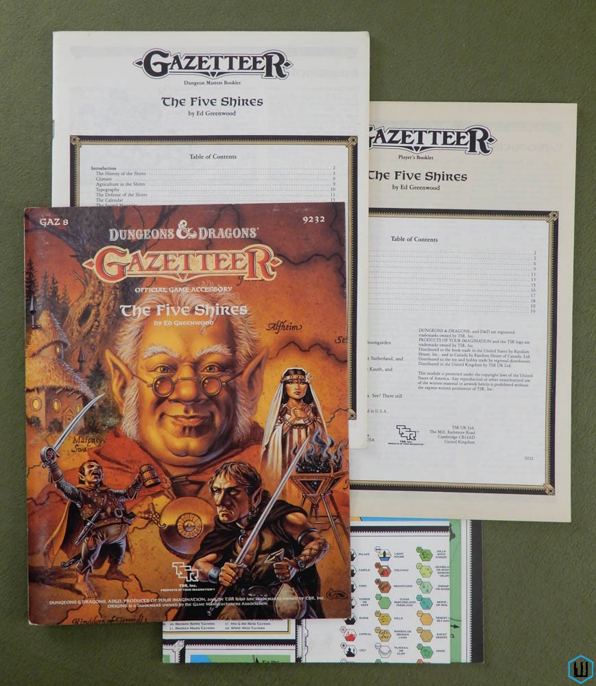 Five Shires (Dungeons & Dragons Gazetteer GAZ8) Original w Poster Map
