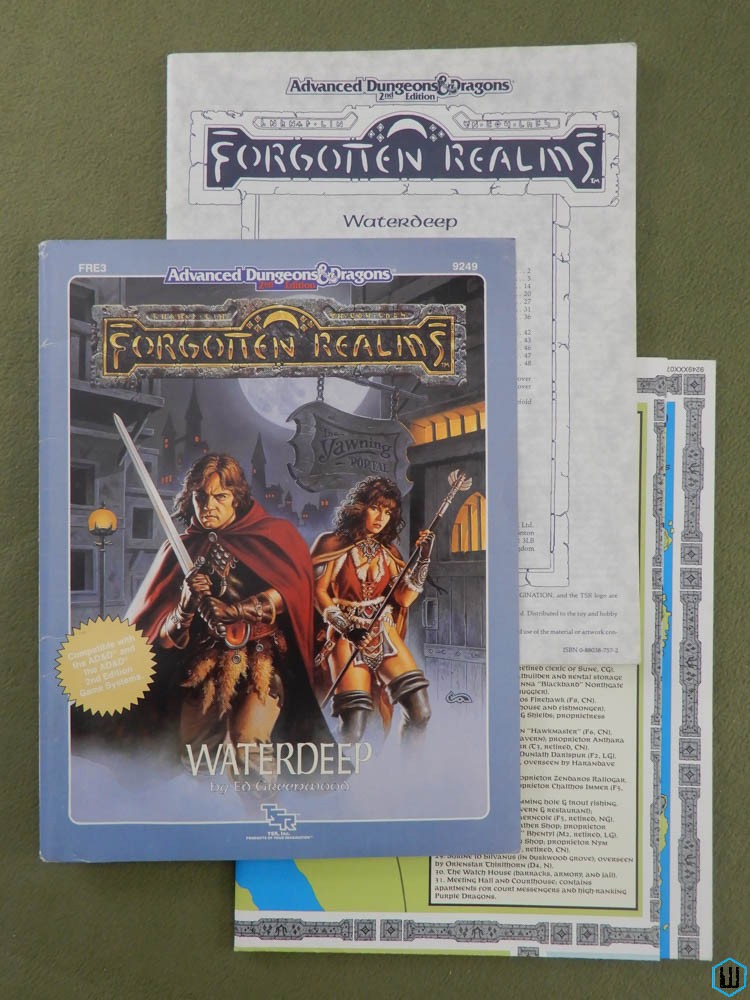 Waterdeep (Advanced Dungeons Dragons Forgotten Realms FRE3) w MAP