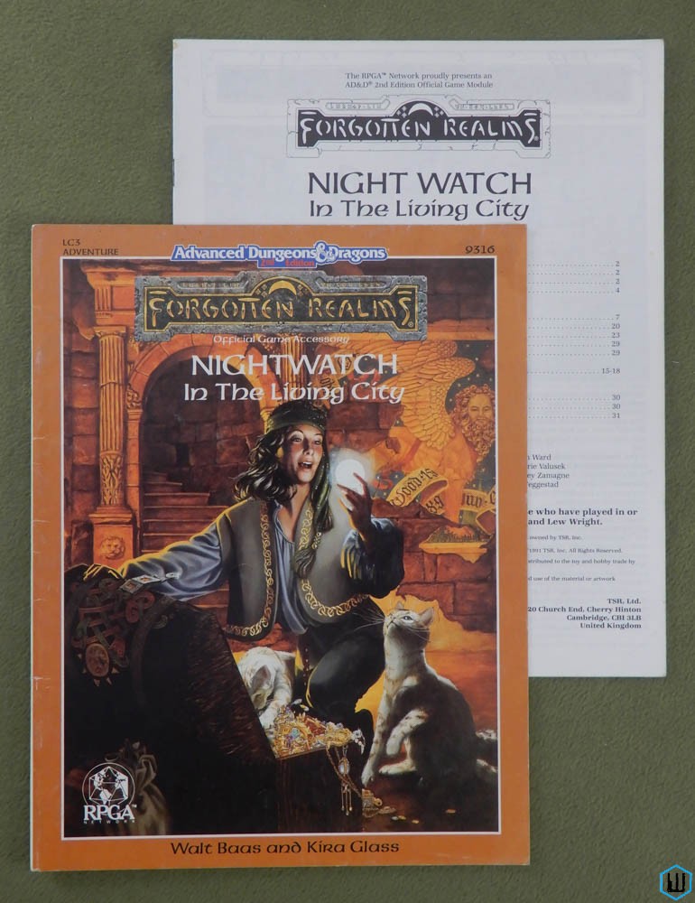 Nightwatch: In the Living City (Forgotten Realms Ravens Bluff LC3) Original 1991