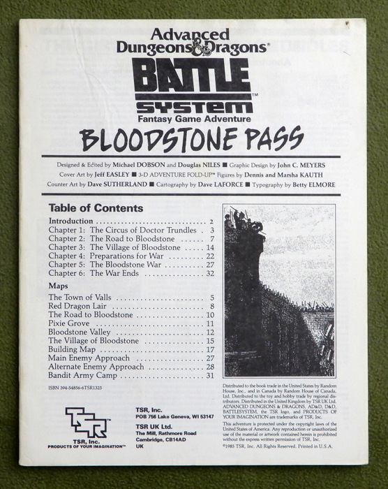 Image for Bloodstone Pass - Scenario Booklet (Advanced Dungeons & Dragons)