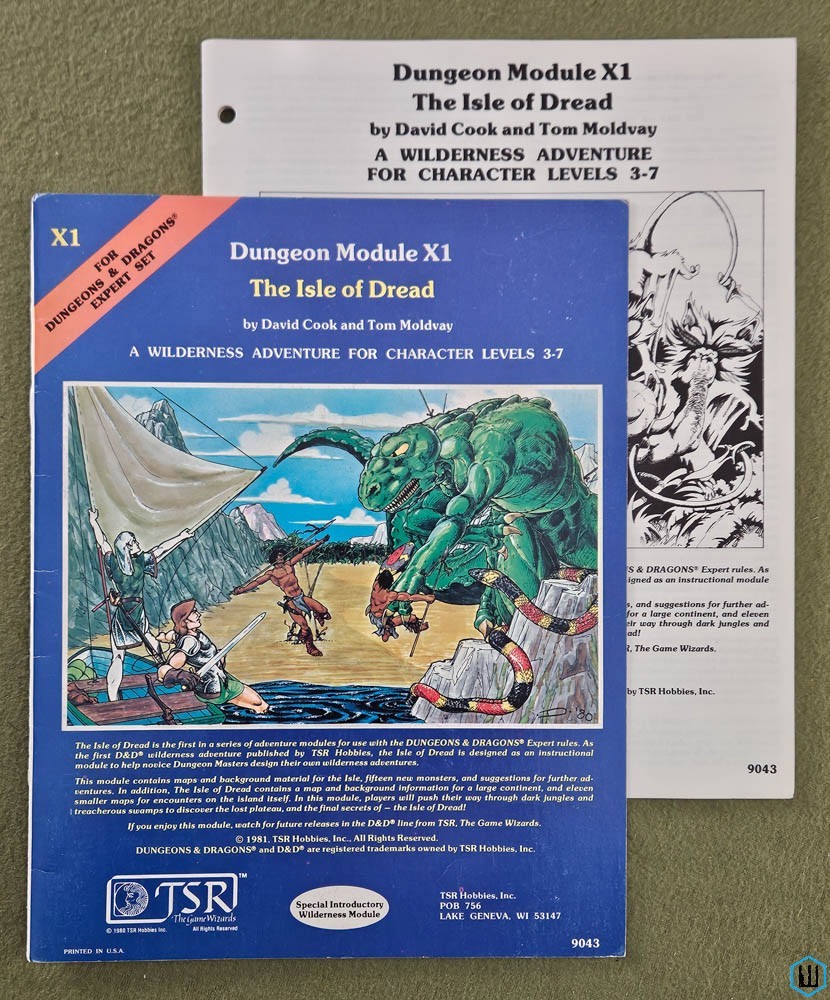 The Isle of Dread (Dungeons and Dragons Module X1) Original 1981 edition TSR 9043