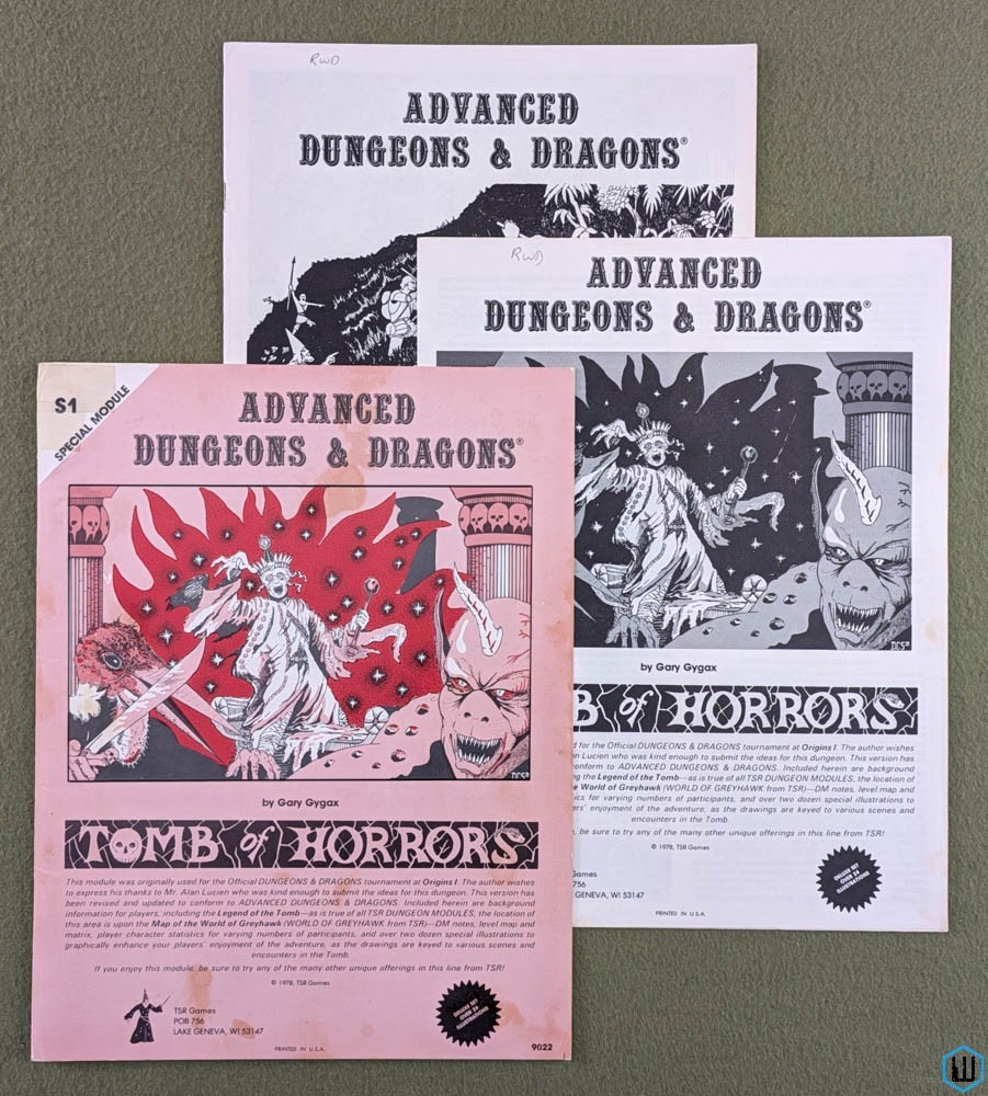 Tomb of Horrors (Advanced Dungeons Dragons S1) - Flawed 1st Print TSR 9022