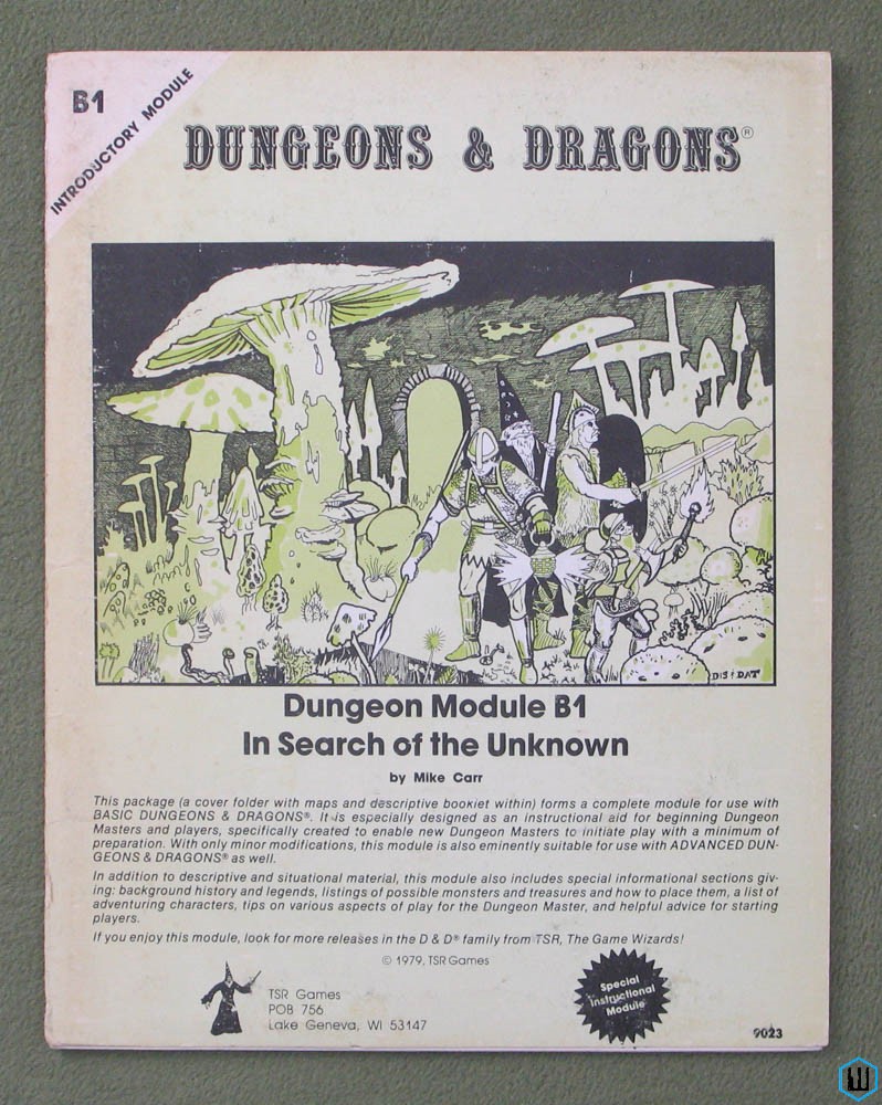 Image for In Search of the Unknown: Monochrome 1ST PRINT (Dungeons & Dragons B1)