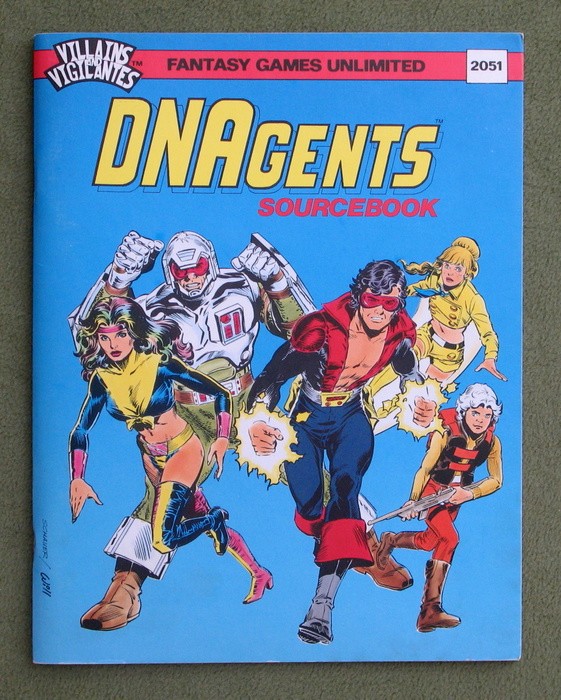 Image for DNAgents Sourcebook (Villains & Vigilantes RPG) Fantasy Games Unlimited FGU 2051 DNAgents Sourcebook (Villains & Vigilantes RPG) Fantasy Games Unlimited FGU 2051