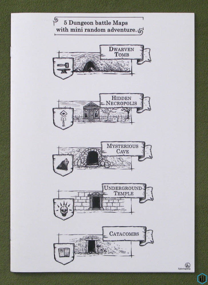 5 Dungeon Battle Maps with Mini Random Adventure (OSR RPG)