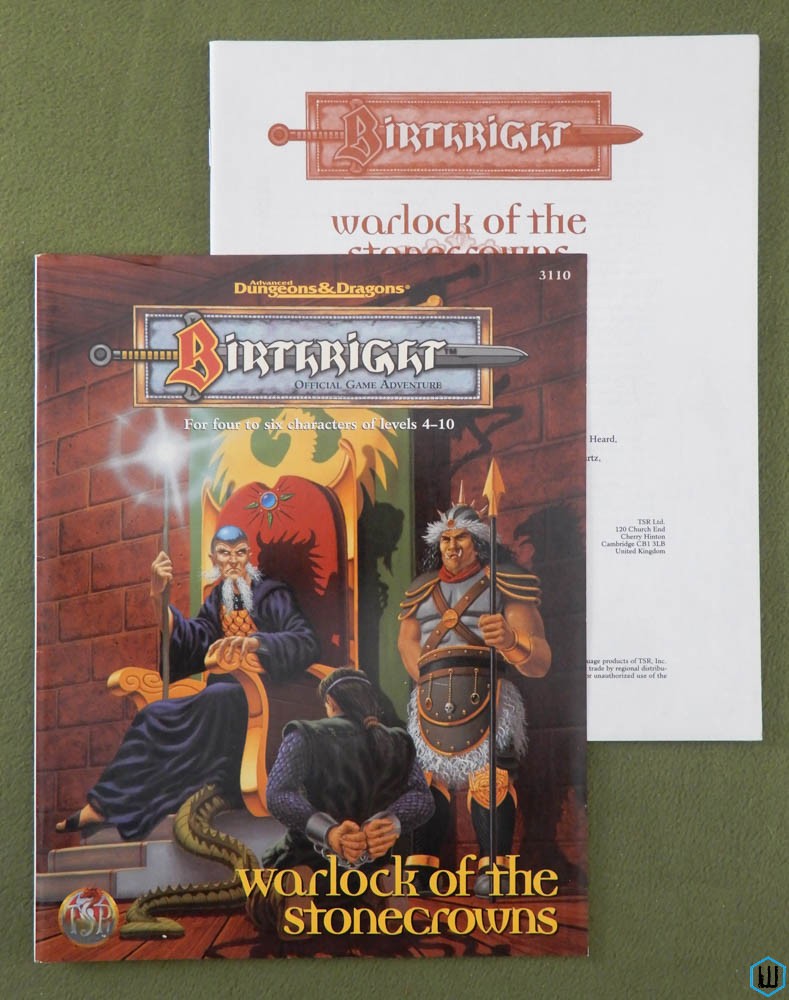 Warlock of the Stonecrowns (Advanced Dungeons Dragons Birthright) Original