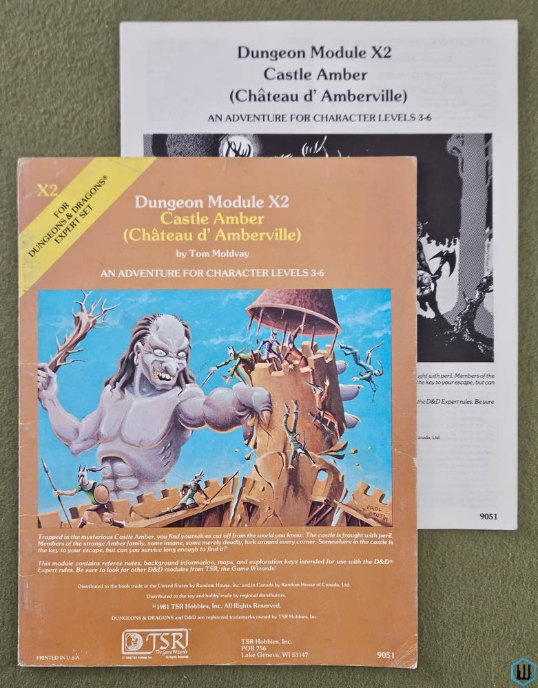 Castle Amber (Dungeons & Dragons Module X2) B/X D&D Original 1981 edition TSR 9051