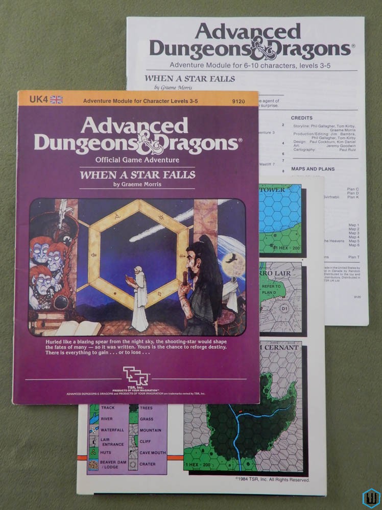 When a Star Falls (Advanced Dungeons & Dragons UK4) Original 1984 edition