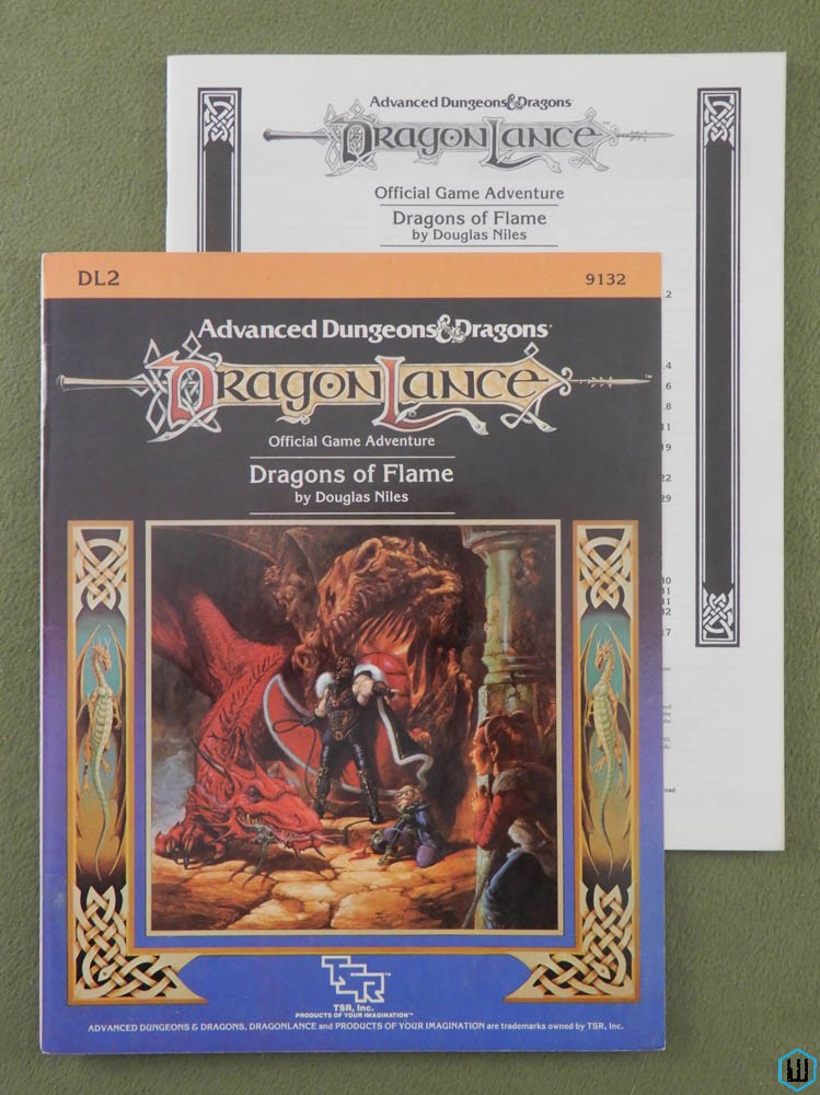 Dragons of Flame (Advanced Dungeons Dragons Dragonlance DL2) Original 1984 edition