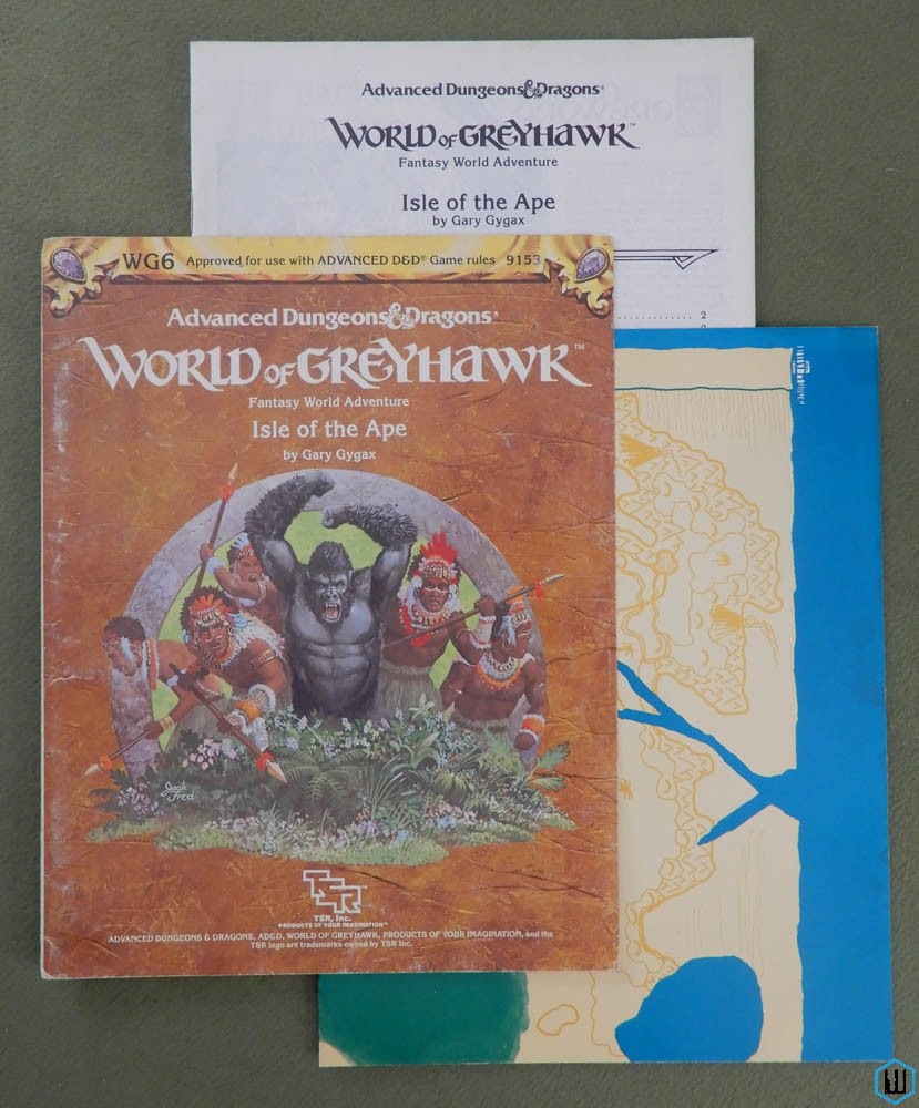 Isle of the Ape (Advanced Dungeons Dragons Greyhawk WG6) 1985 edition w Map