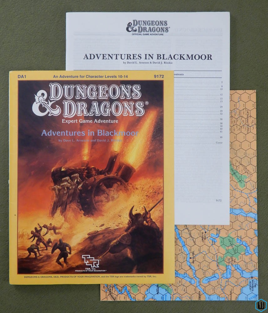 Adventures in Blackmoor (Dungeons & Dragons DA1) w MAP