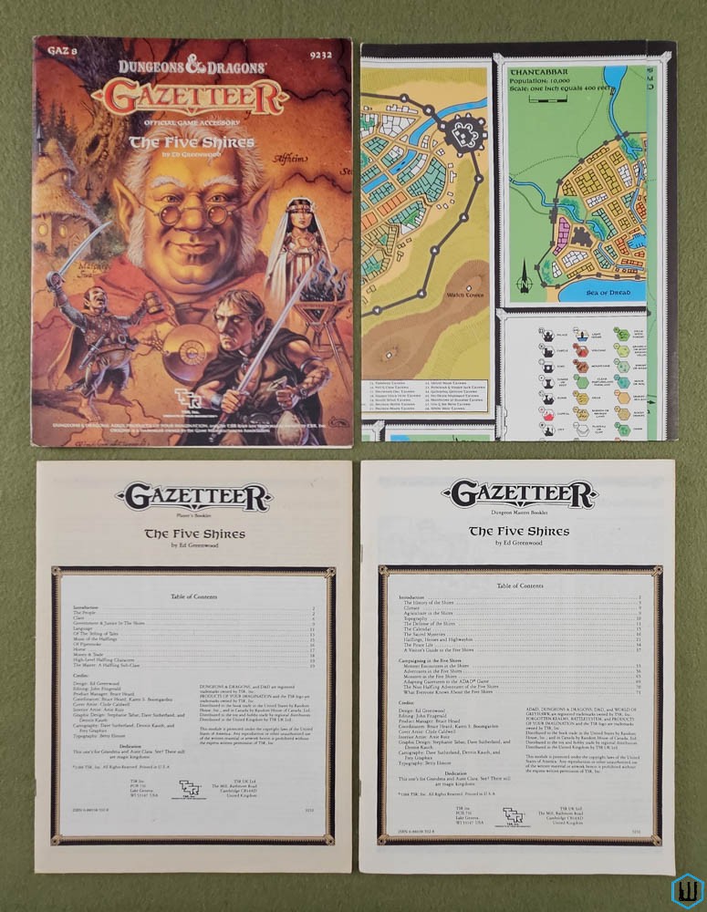 Five Shires (Dungeons & Dragons Gazetteer GAZ8) Original w Poster Map TSR 9232