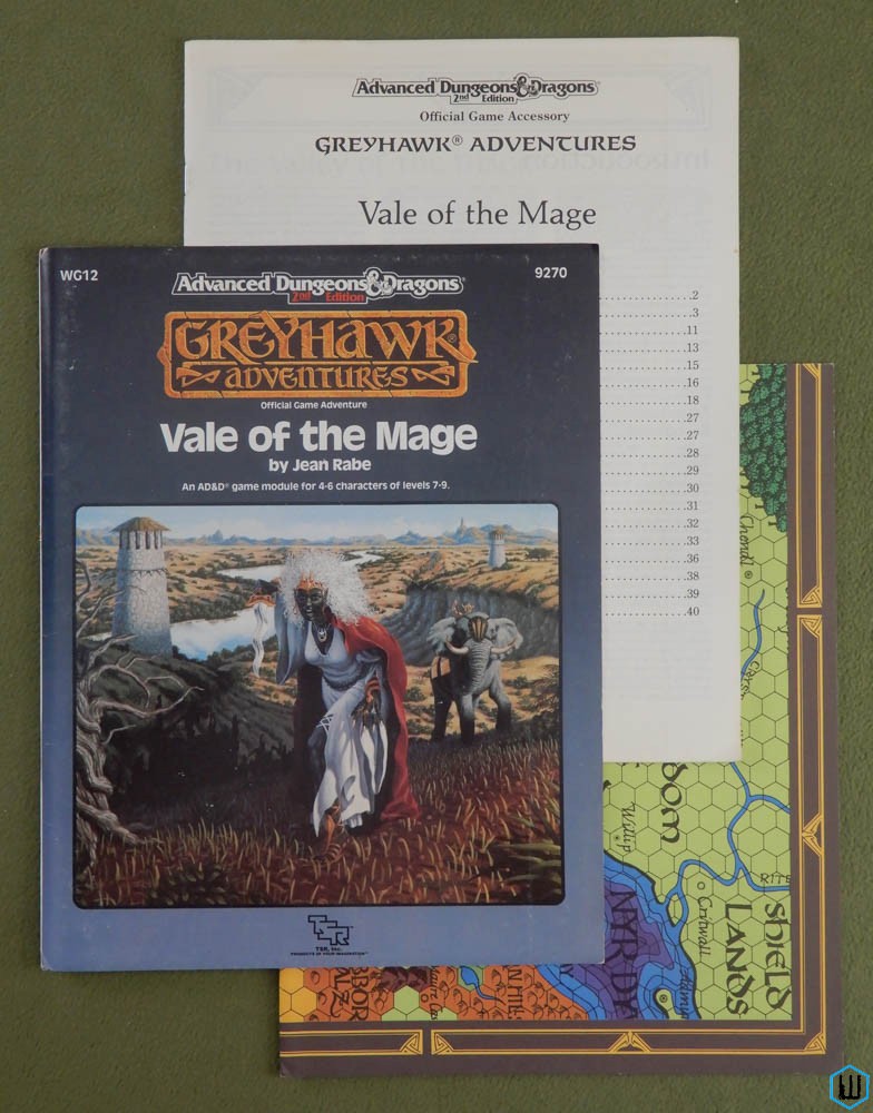 Vale of the Mage (Advanced Dungeons Dragons Greyhawk WG12) w MAP