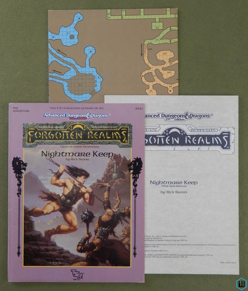 Nightmare Keep (Advanced Dungeons Dragons Forgotten Realms FA2) w Poster Map