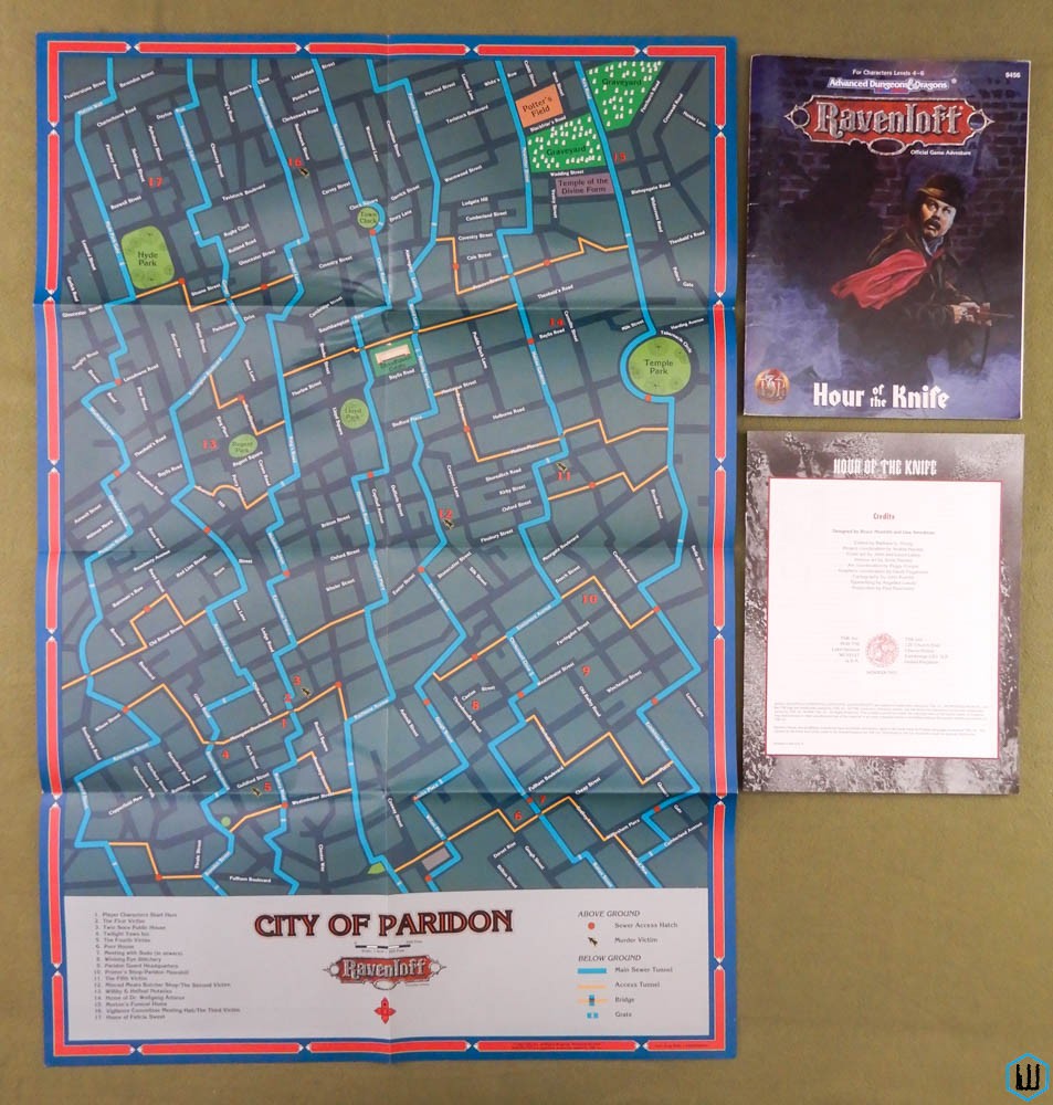 Hour of the Knife (Advanced Dungeons Dragons Ravenloft) Original w MAP
