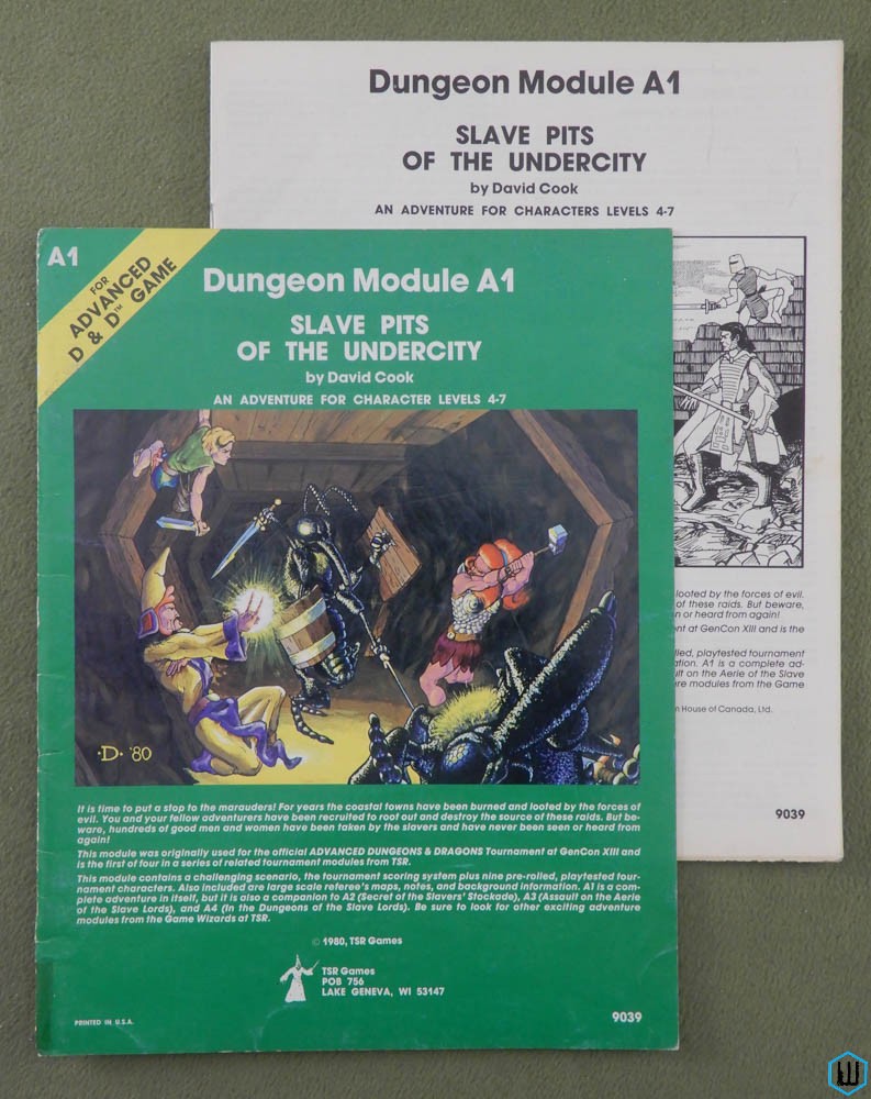 Slave Pits of the Undercity (Advanced Dungeons Dragons A1) Original 1980 edition