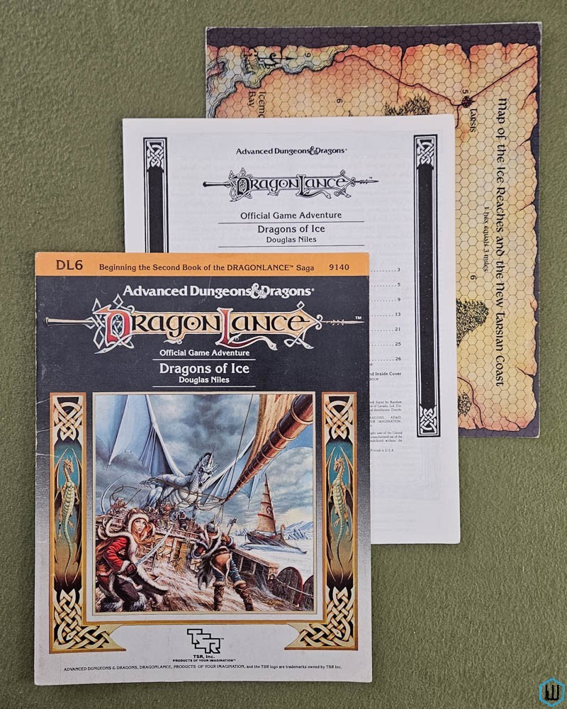 Dragons of Ice (Advanced Dungeons Dragons Dragonlance DL6) Original 1985 edition TSR 9140