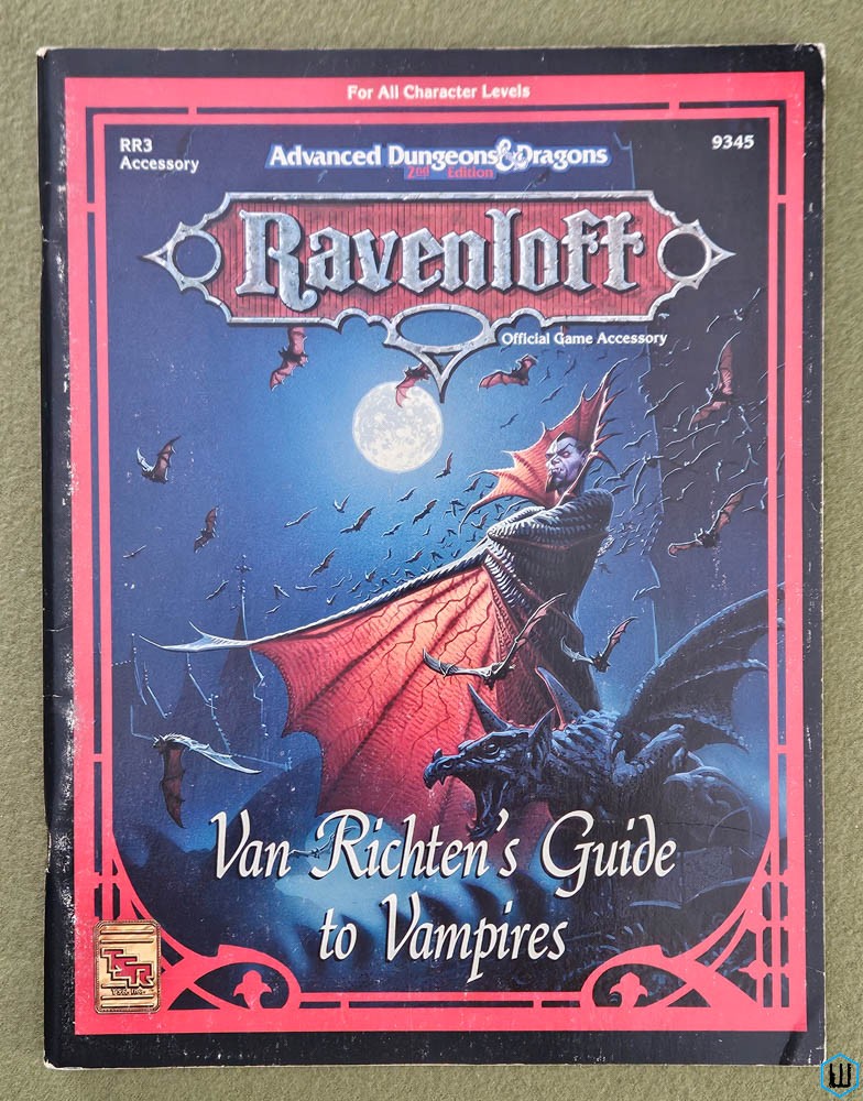 Van Richten's Guide to Vampires (Dungeons Dragons Ravenloft RR3) Original TSR 9345