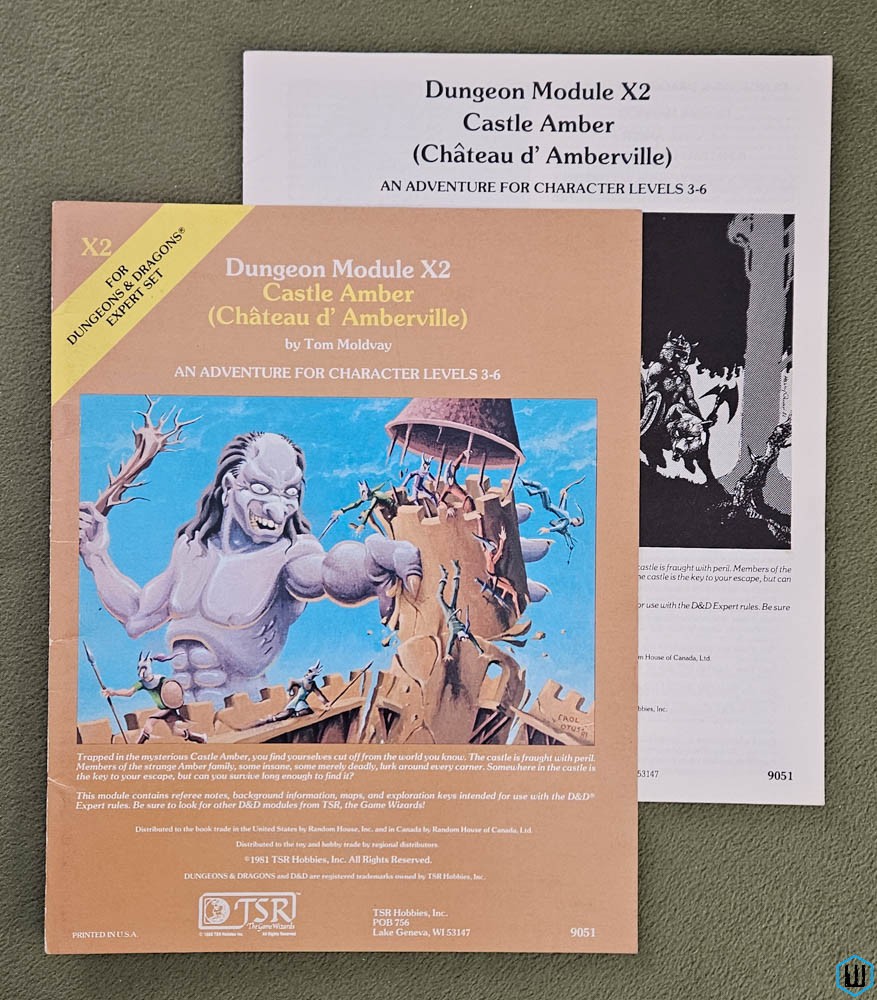 Castle Amber (Dungeons & Dragons Module X2) B/X D&D Original 1981 edition