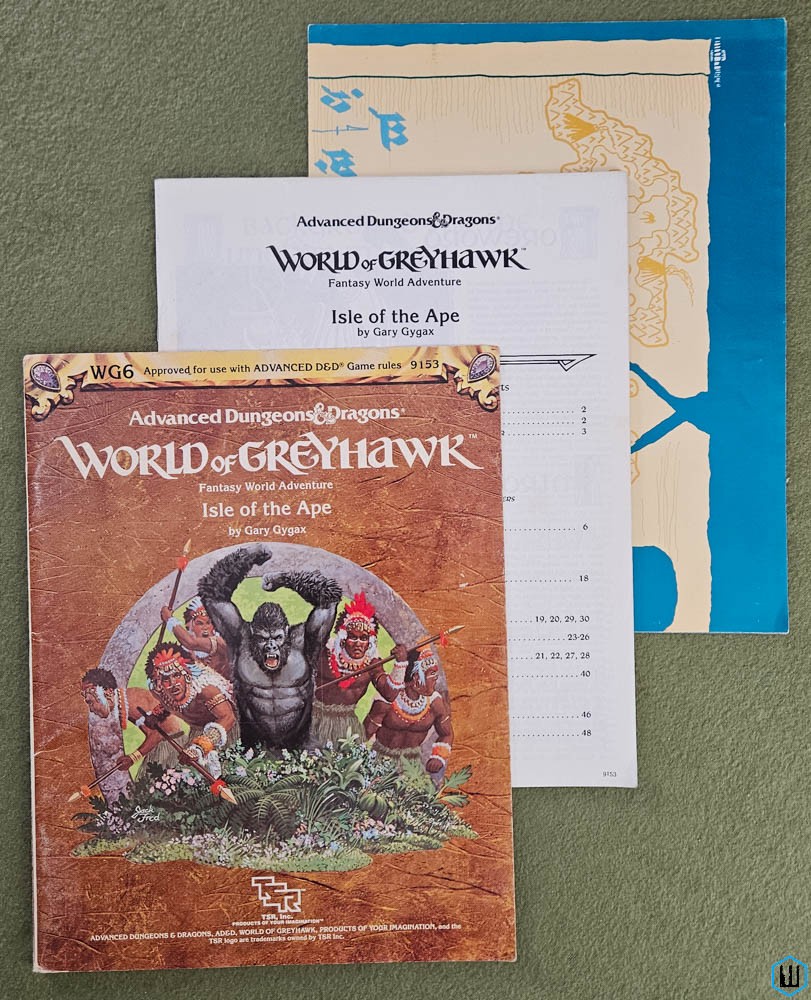 Isle of the Ape (Advanced Dungeons Dragons Greyhawk WG6) 1985 edition w Map TSR 9153