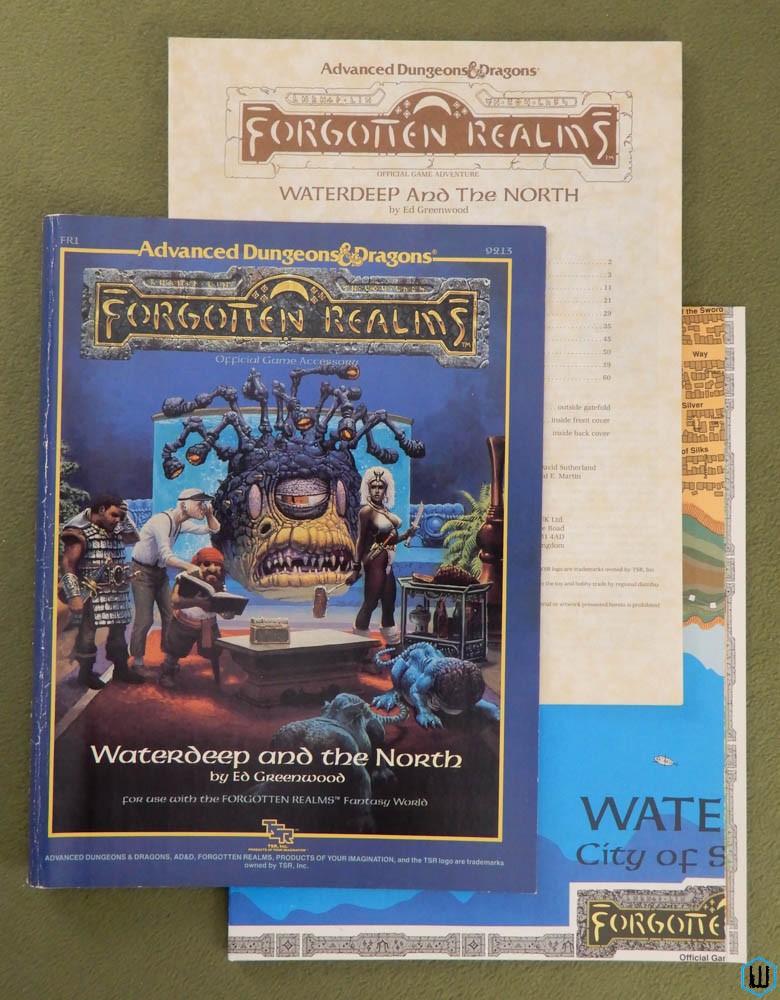 Waterdeep & the North (Advanced Dungeons Dragons Forgotten Realms FR1) w MAP