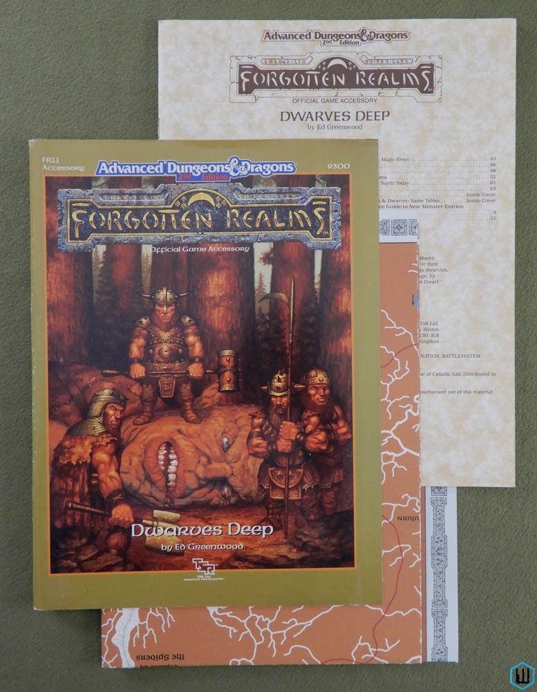 Dwarves Deep (Advanced Dungeons Dragons Forgotten Realms FR11) w MAP