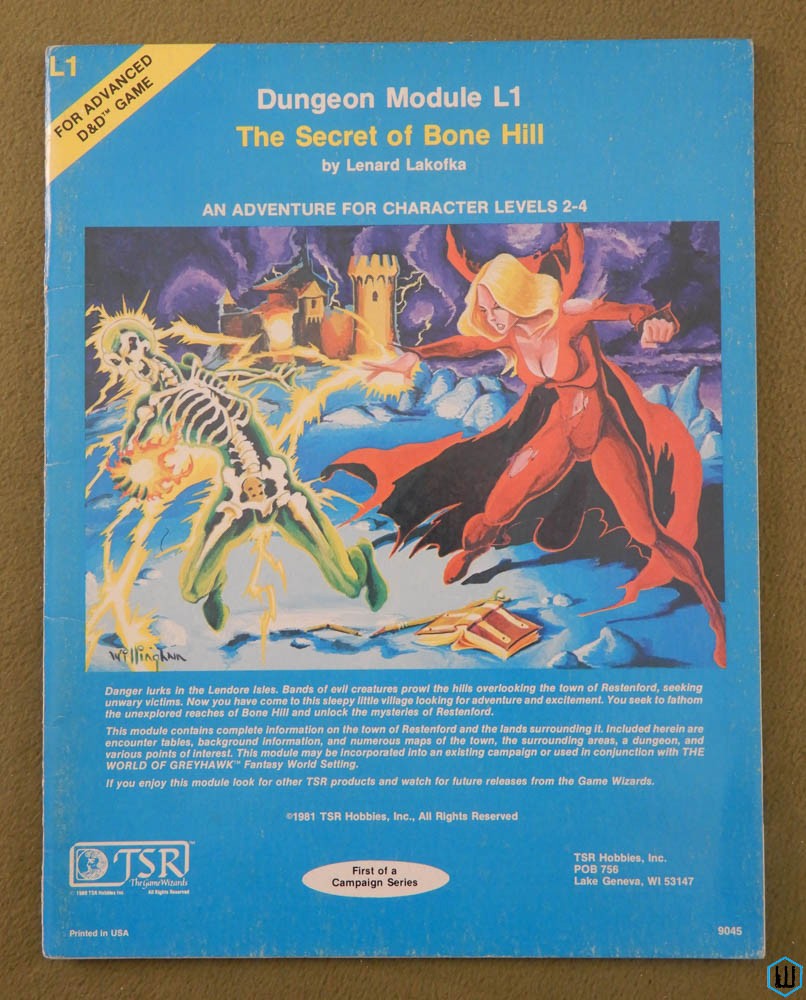 Secret of Bone Hill (Advanced Dungeons Dragons L1) Original 1981 edition