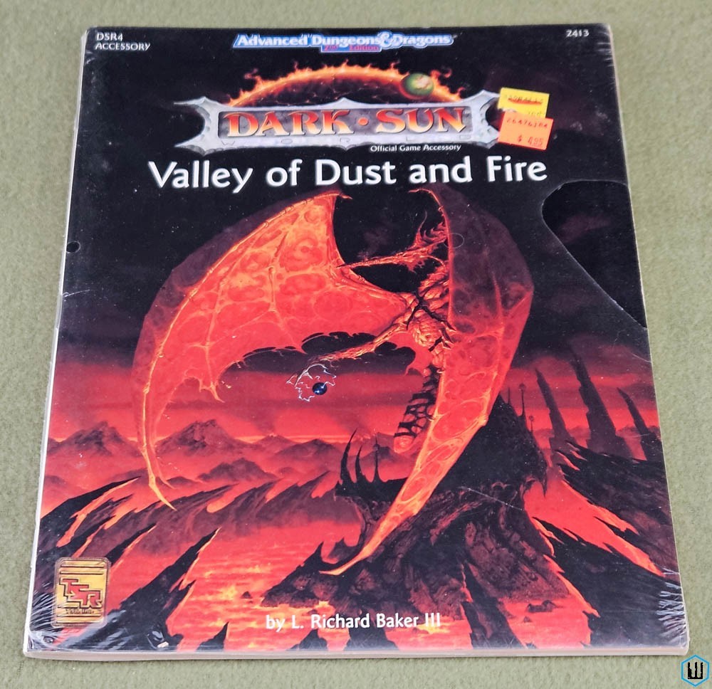 Valley of Dust and Fire (Advanced Dungeons Dragons Dark Sun DSR4) SEALED TSR 2413