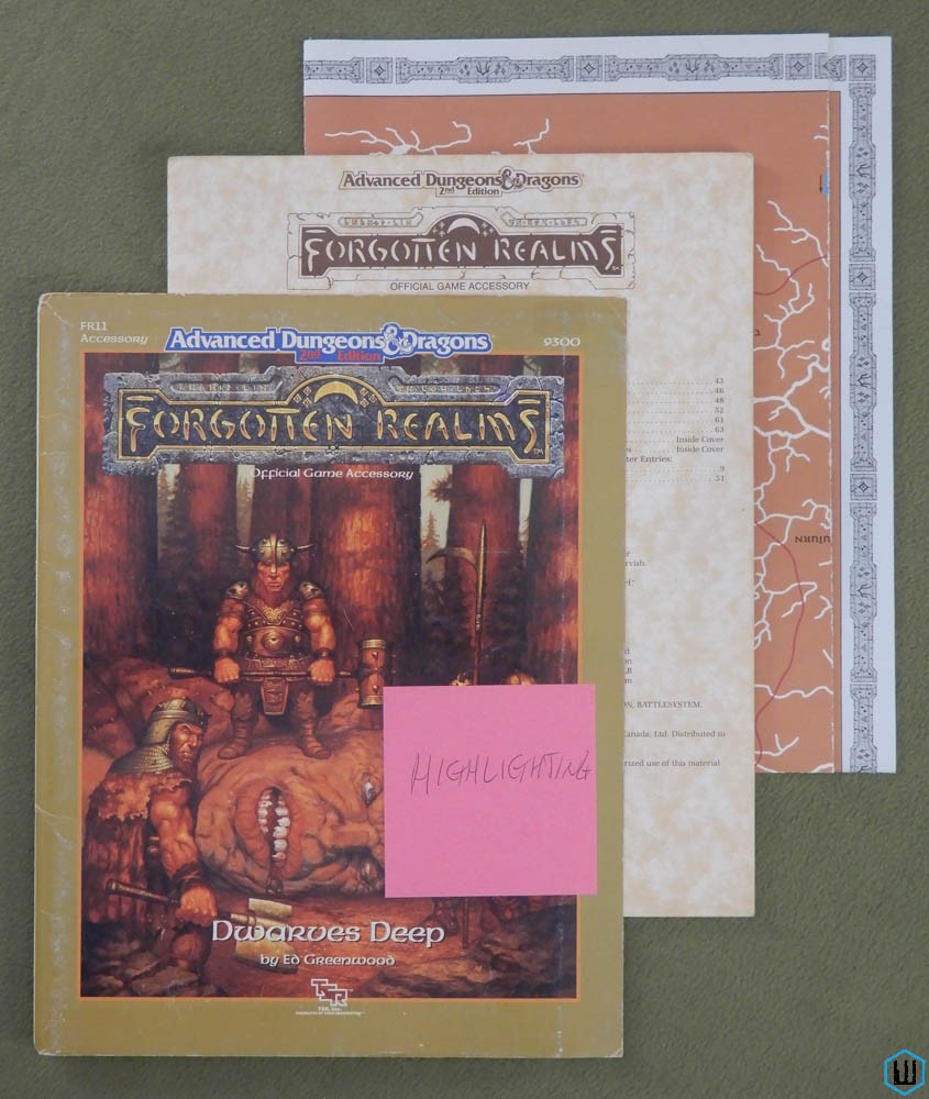 Dwarves Deep (Dungeons Dragons Forgotten Realms FR11) HIGHLIGHTING