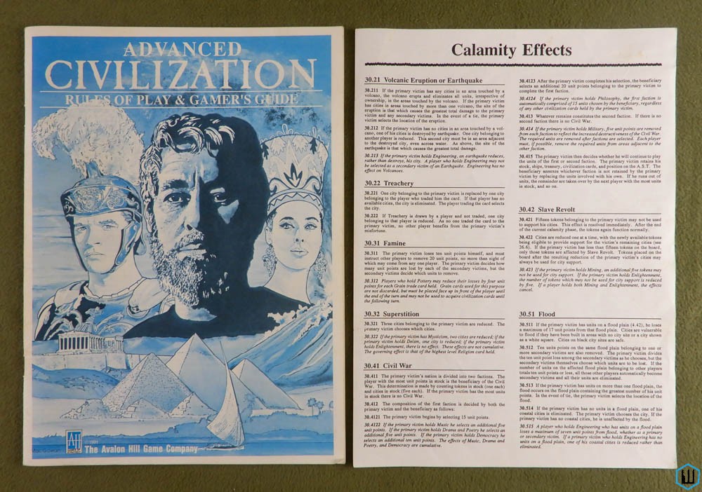 Advanced Civilization: Rulebook + Errata Sheet