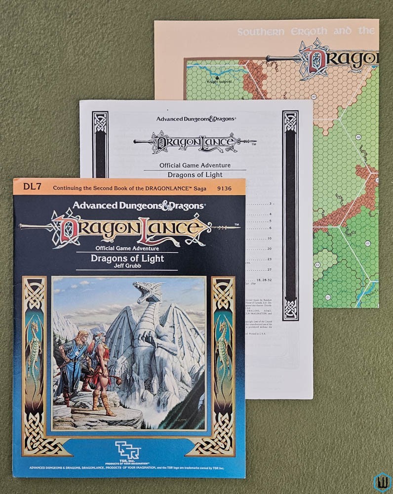 Dragons of Light (Advanced Dungeons Dragons Dragonlance DL7) Original 1985 edition TSR 9136