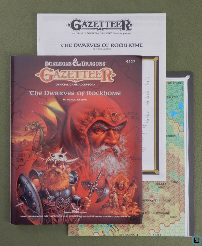 Dwarves of Rockhome (Dungeons & Dragons Gazetteer GAZ6) Original w MAP