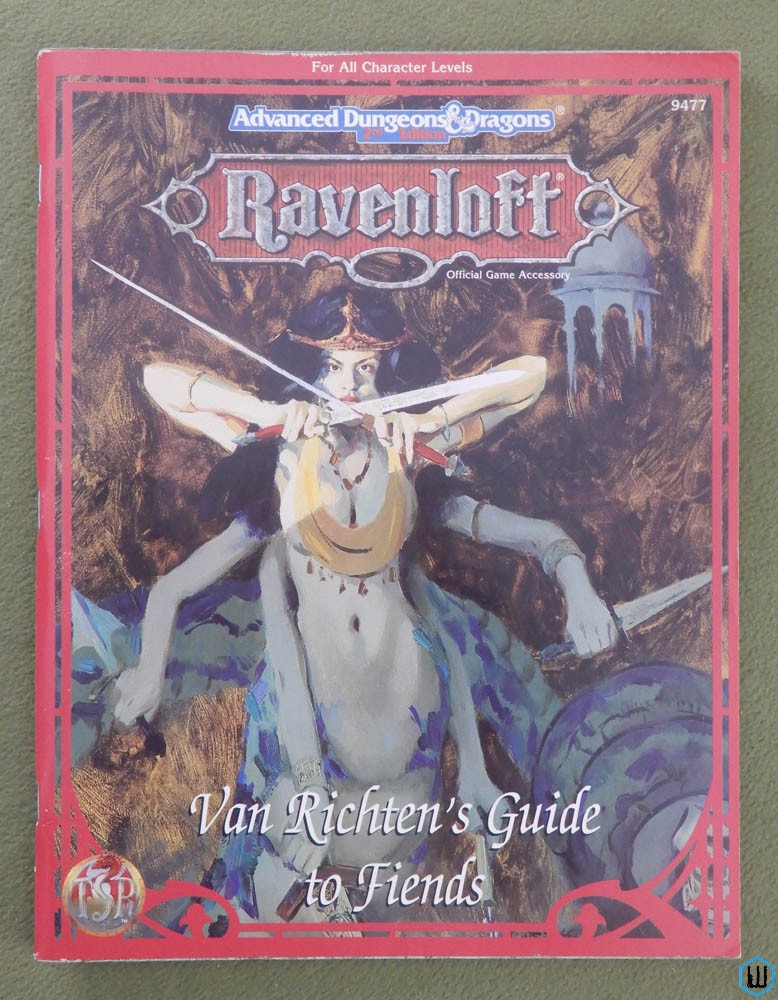 Van Richten's Guide to Fiends (Dungeons Dragons Ravenloft) Original 1995 edition