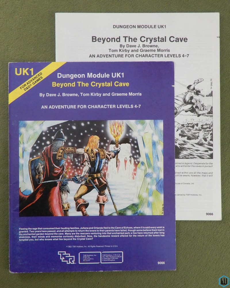 Beyond the Crystal Cave (Advanced Dungeons Dragons UK1) Original 1983