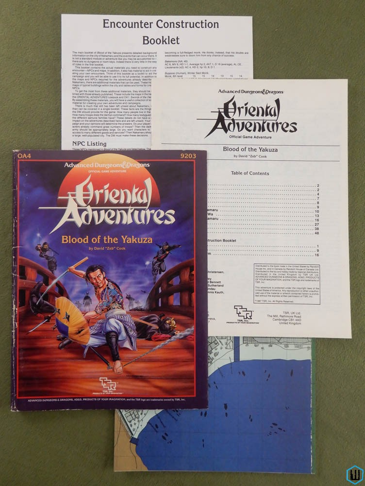 Blood of the Yakuza (Advanced Dungeons Dragons Oriental Adventures OA4) w MAP