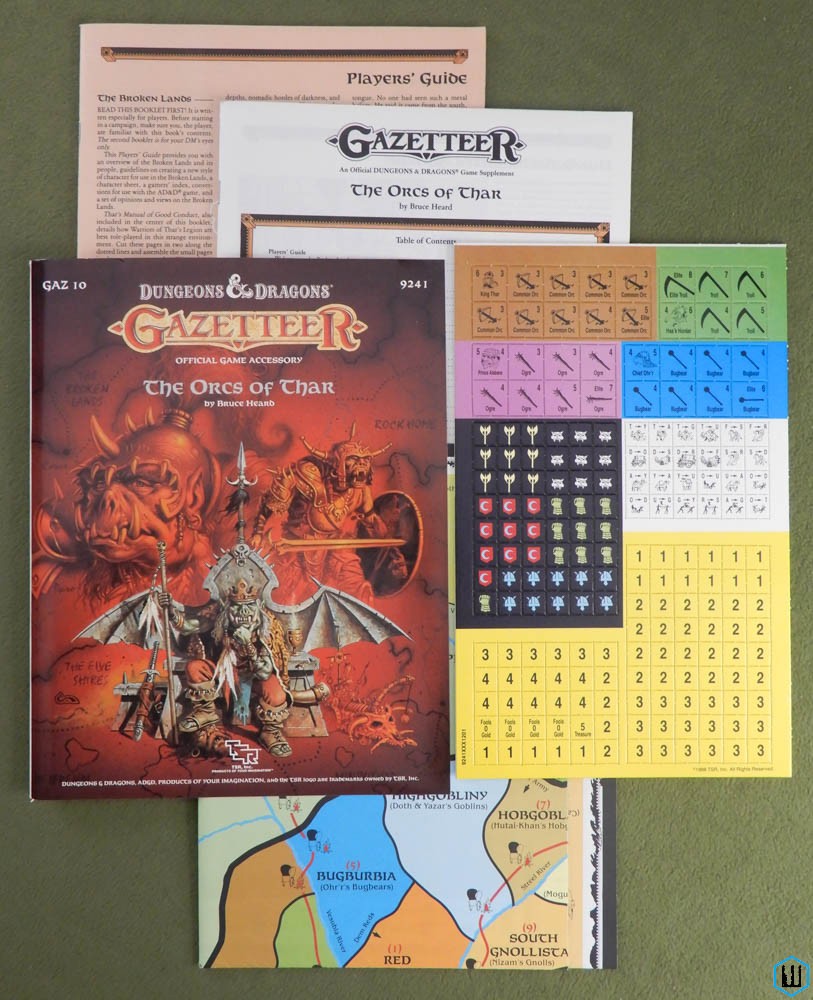 The Orcs of Thar (Dungeons & Dragons Gazetteer GAZ10) w Map & Counters