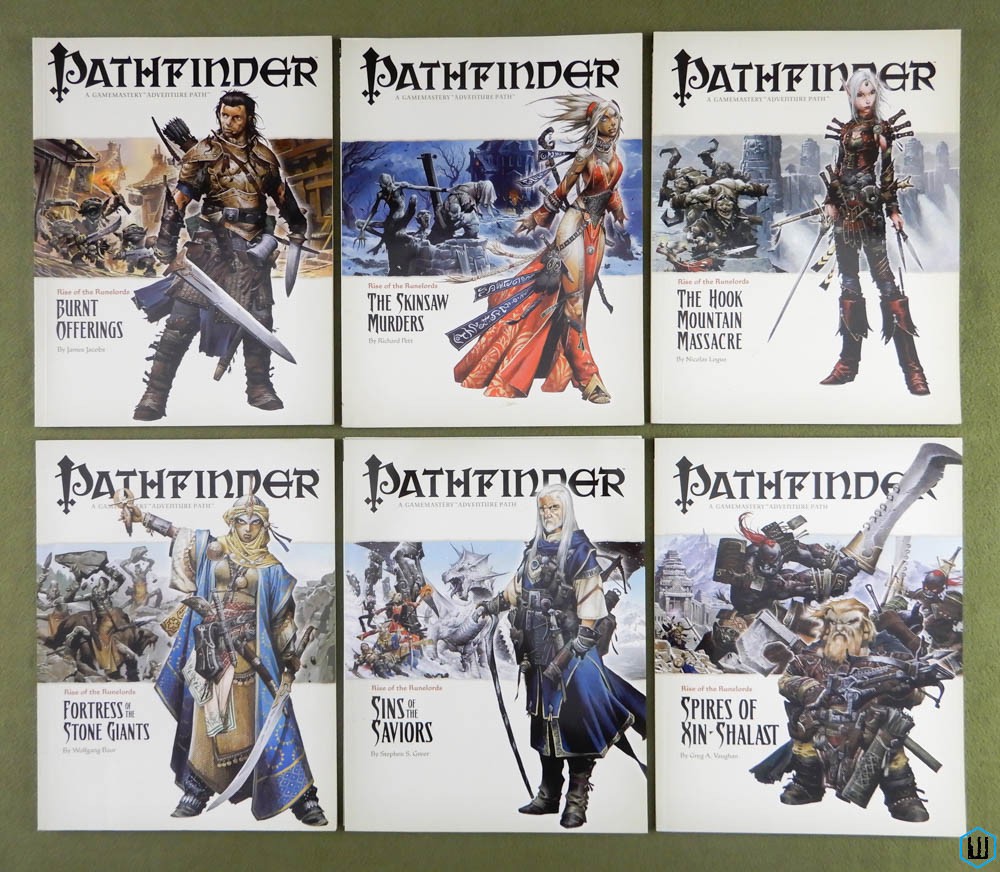 Rise of the Runelords Books 1 - 6 Adventure Path Set Lot (Pathfinder RPG)