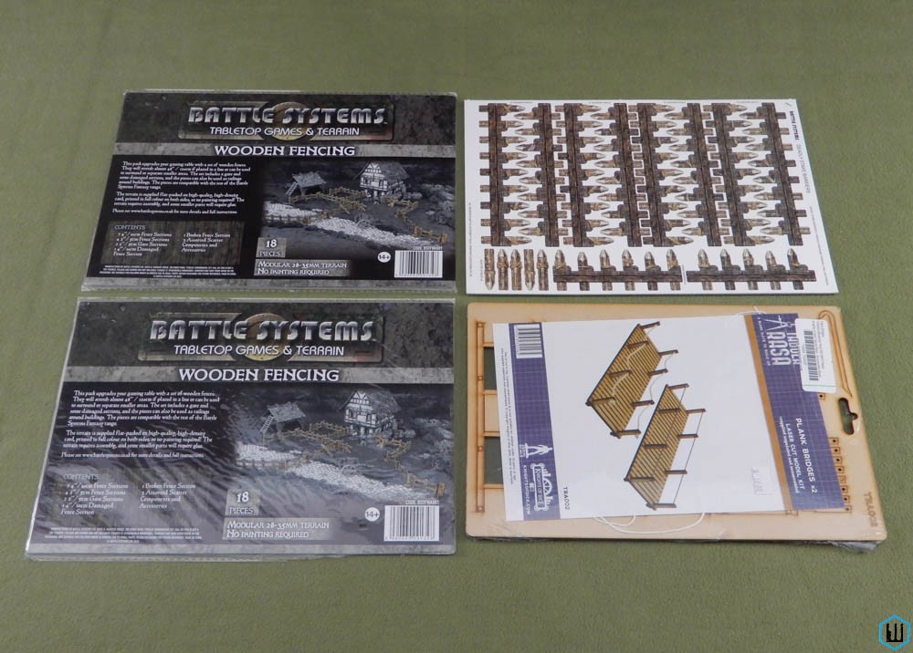 Battle Systems Terrain: Wooden Fencing / Tabula Rasa Plank Bridges