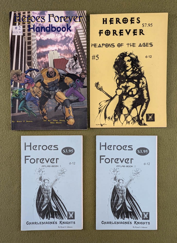Heroes Forever RPG: Handbook, Weapons of the Ages, Atlas Book x2 Guild of Blades