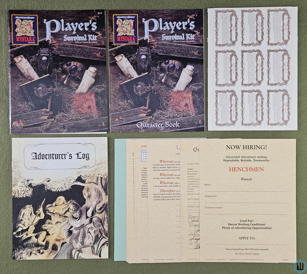 Player's Survival Kit (Advanced Dungeons Dragons Mystara) Complete TSR 2510