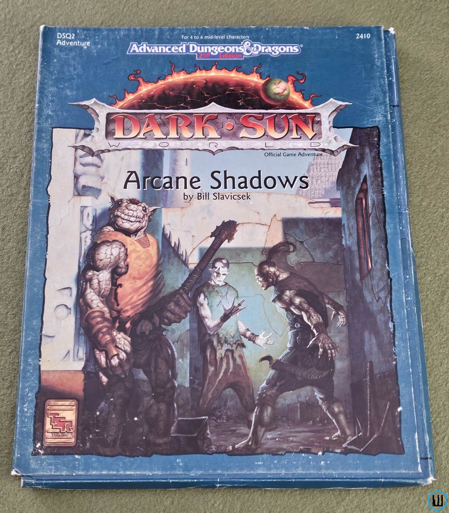 Arcane Shadows - PLAY SET (Advanced Dungeons Dragons Dark Sun DSQ2) TSR 2410