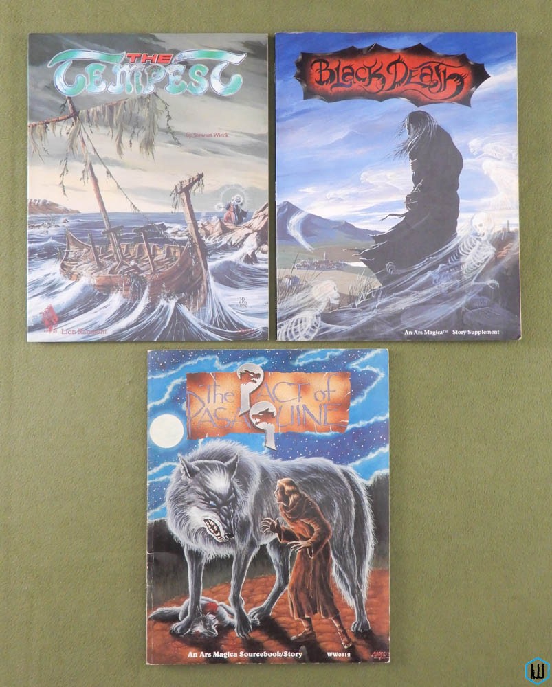 ARS MAGICA RPG Lot of 3: Tempest, Black Death, Pact of Pasaquine