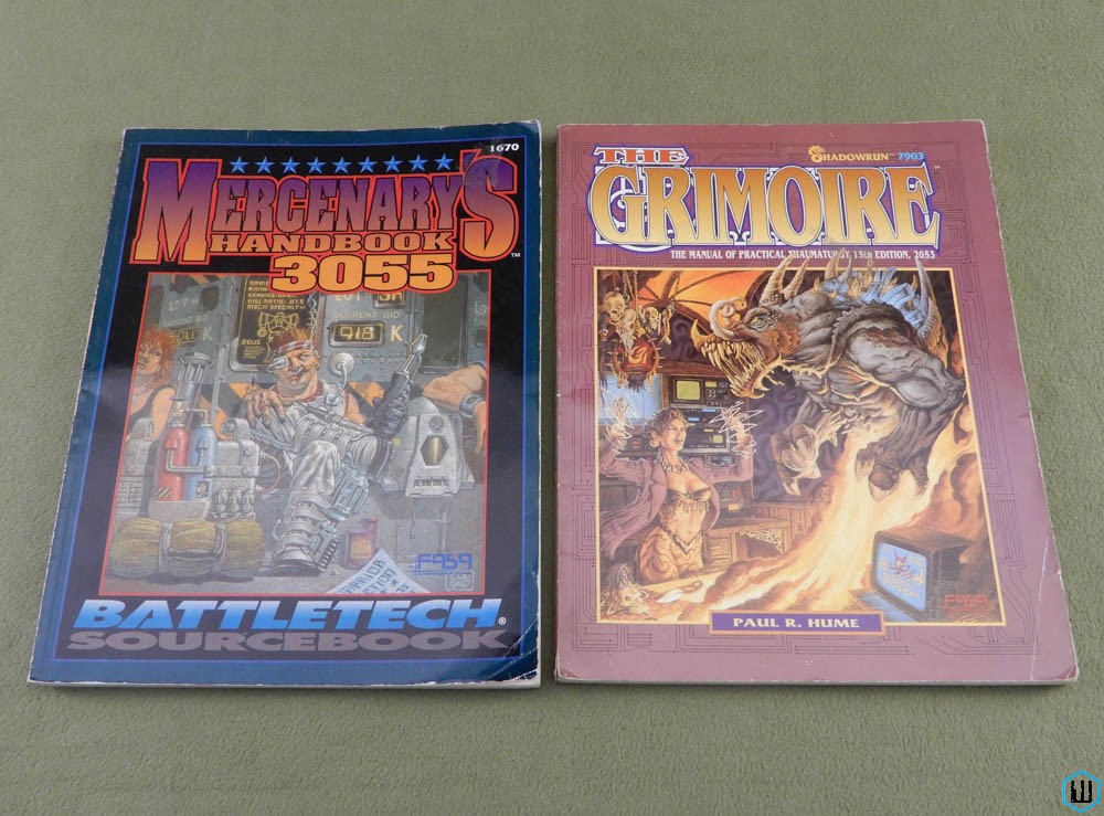 Mercenary's Handbook 3055 + The Grimoire 2053 (Shadowrun RPG) PLAY COPIES