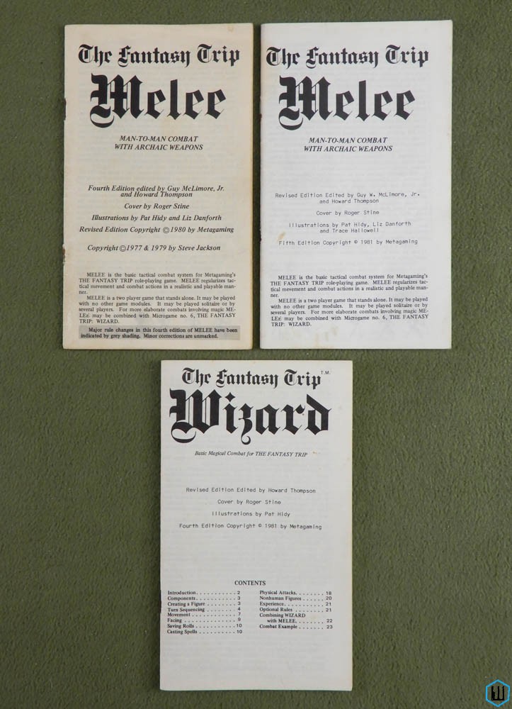 Wizard & Melee booklets (The Fantasy Trip RPG)
