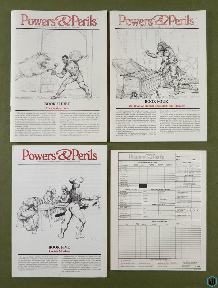 Powers & Perils RPG - PARTS SET NO BOX
