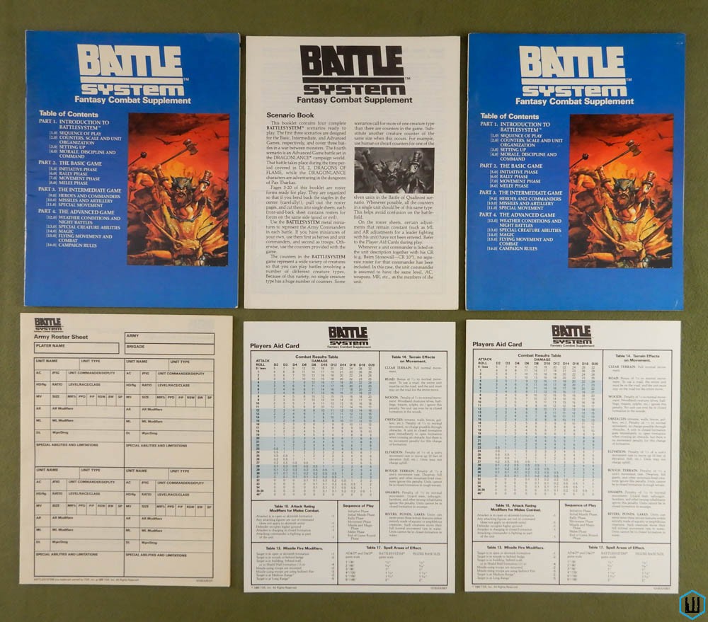 Battlesystem PARTS SET Advanced Dungeons Dragons RPG