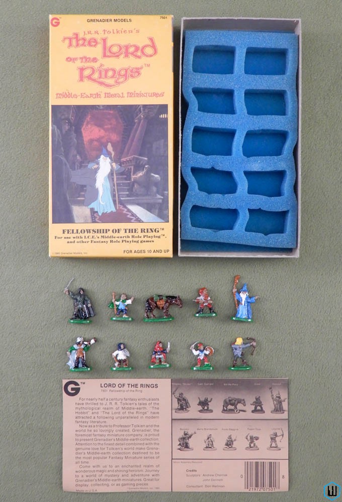 Lord of the Rings Metal Miniatures: FELLOWSHIP OF THE RING 1985